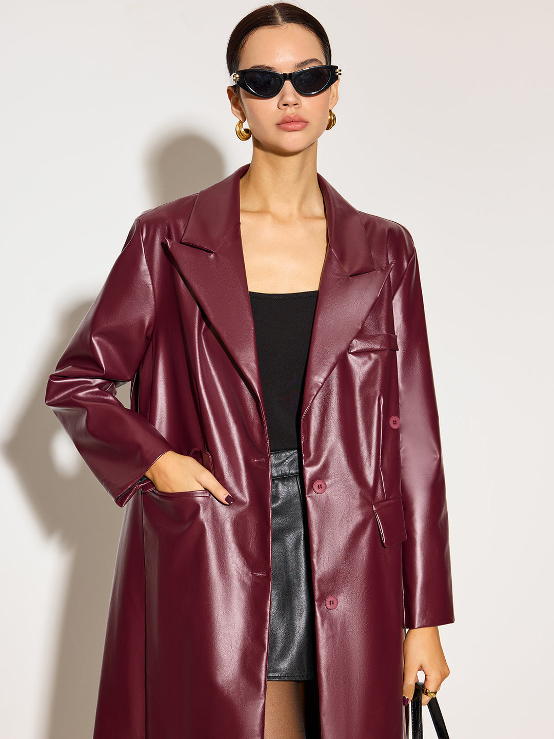 Manteau Long Effet Vinyle