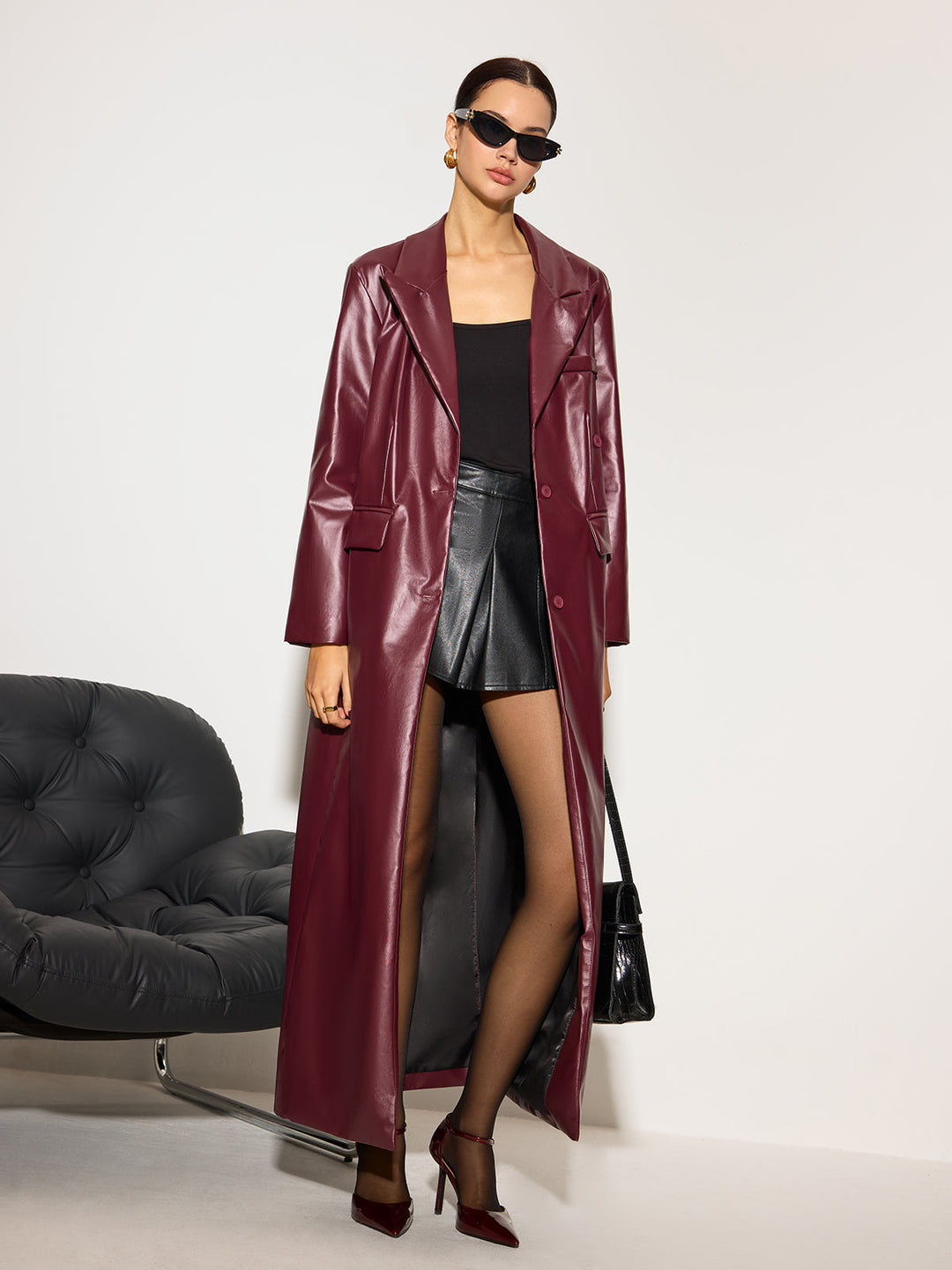 Manteau Long Effet Vinyle