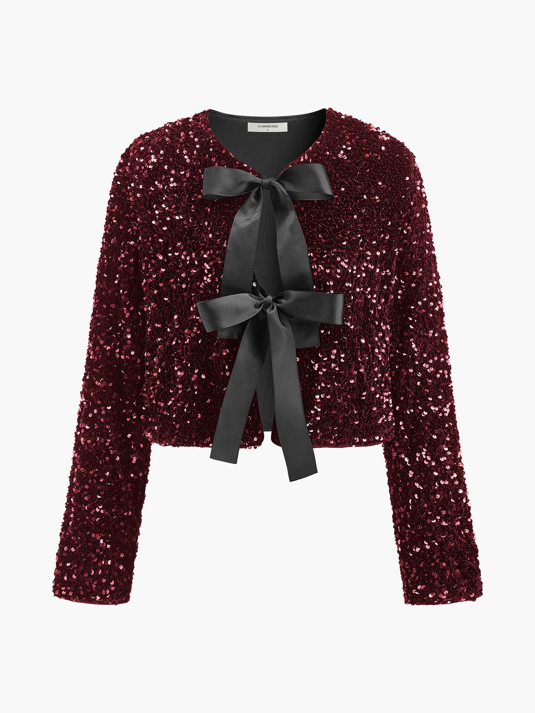 Veste Courte Scintillante à Nœud