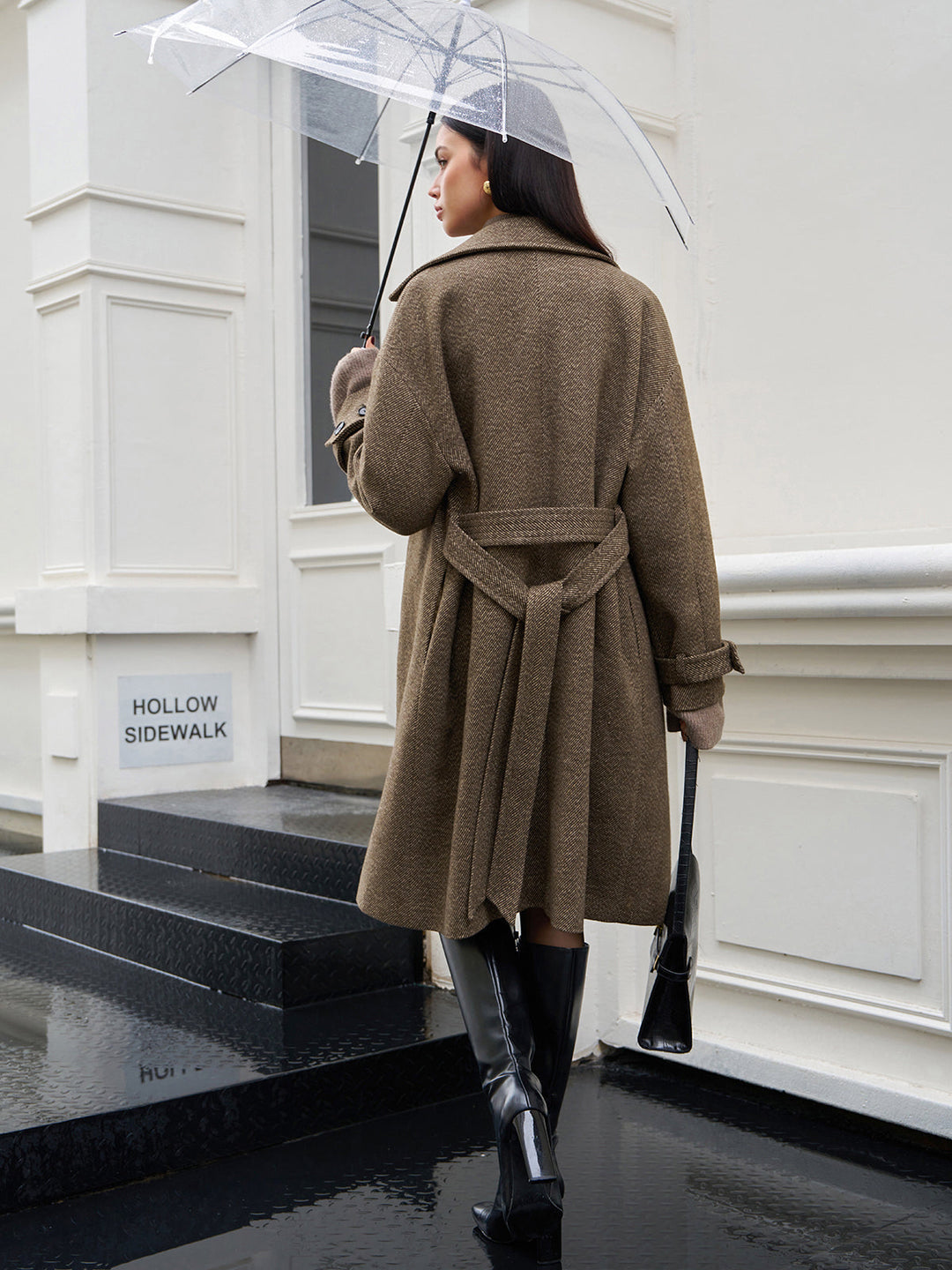 Manteau Long Oversize Col Large