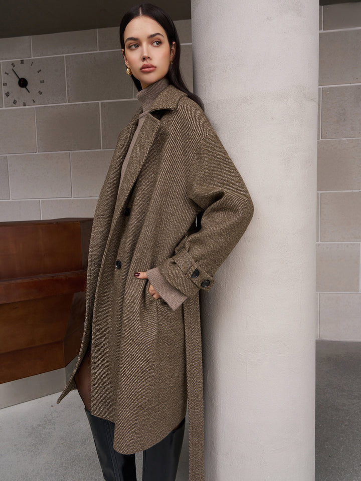 Manteau Long Oversize Col Large