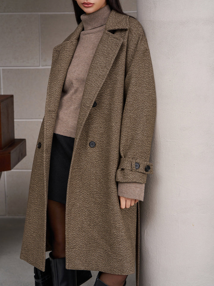 Manteau Long Oversize Col Large