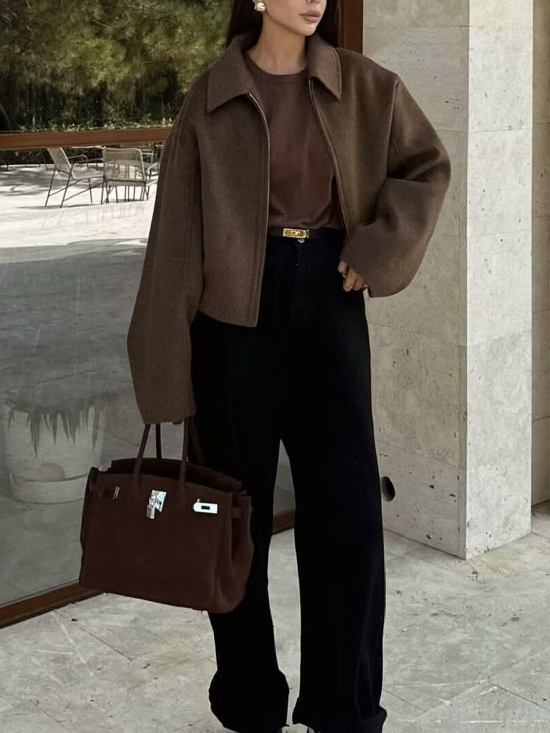 Kurze Jacke mit Reißverschluss
