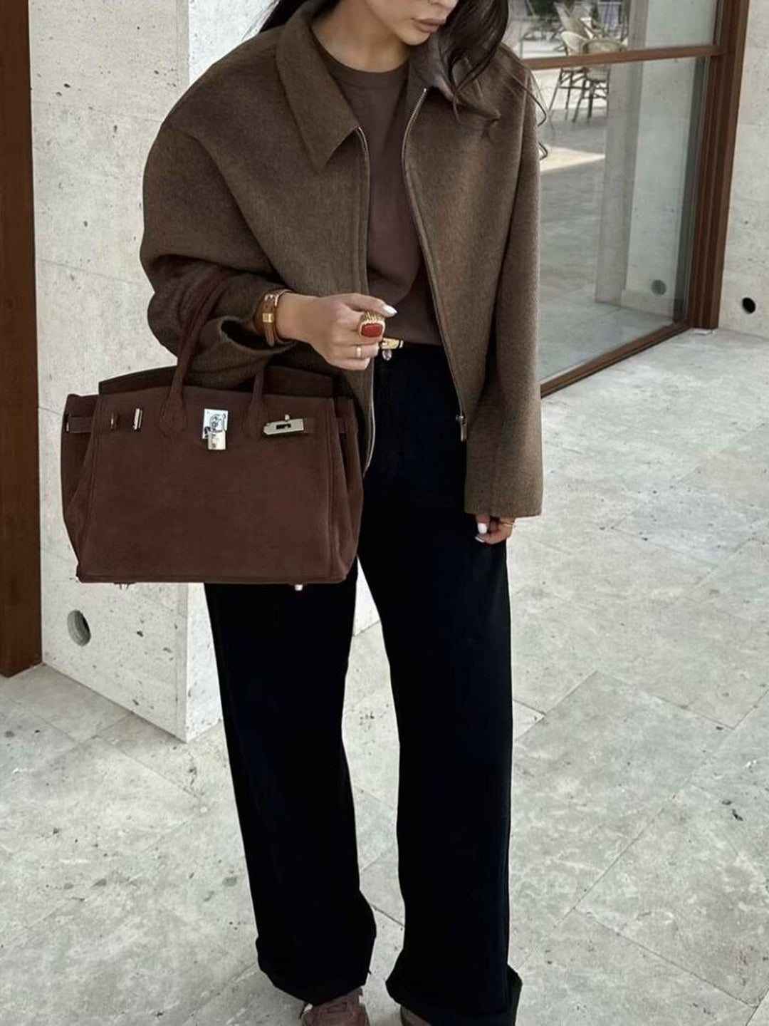 Kurze Jacke mit Reißverschluss