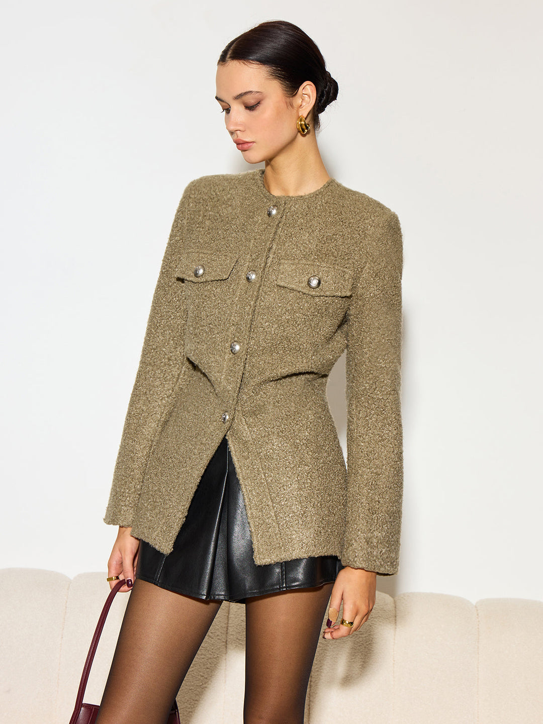 Taillierte, strukturierte Jacke