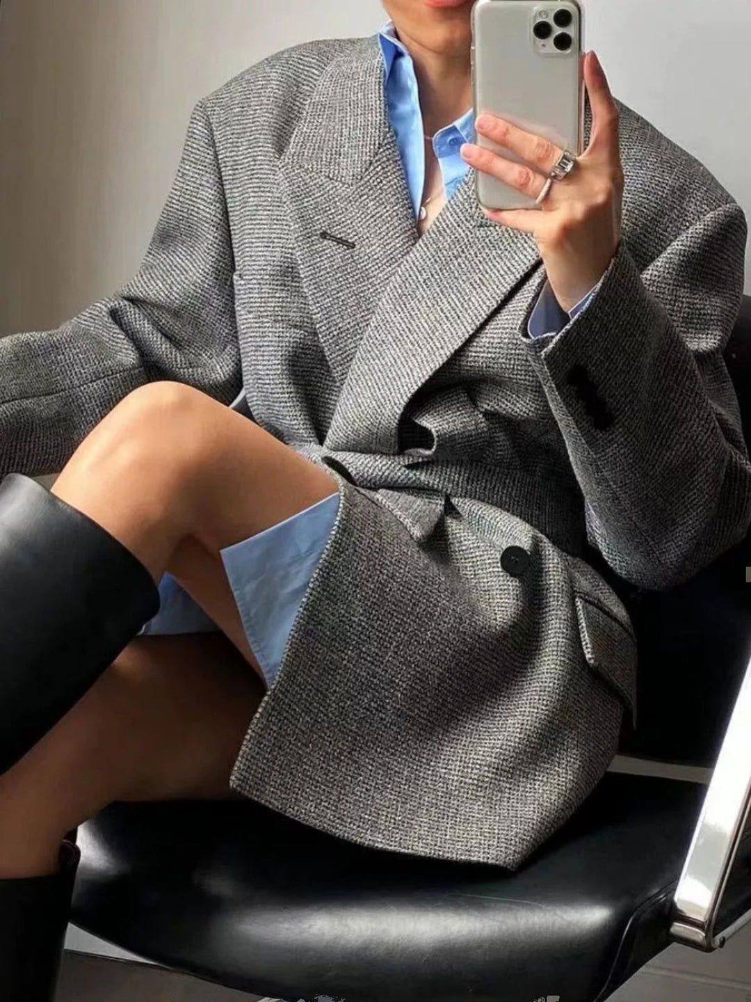 Oversize-Blazer in Grau