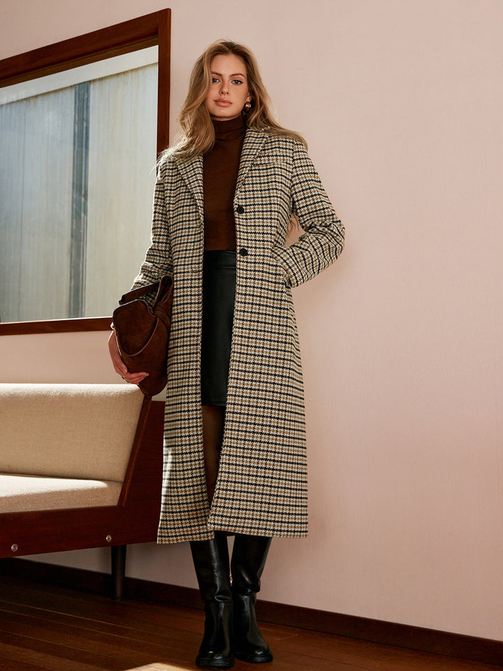 Manteau Long à Carreaux
