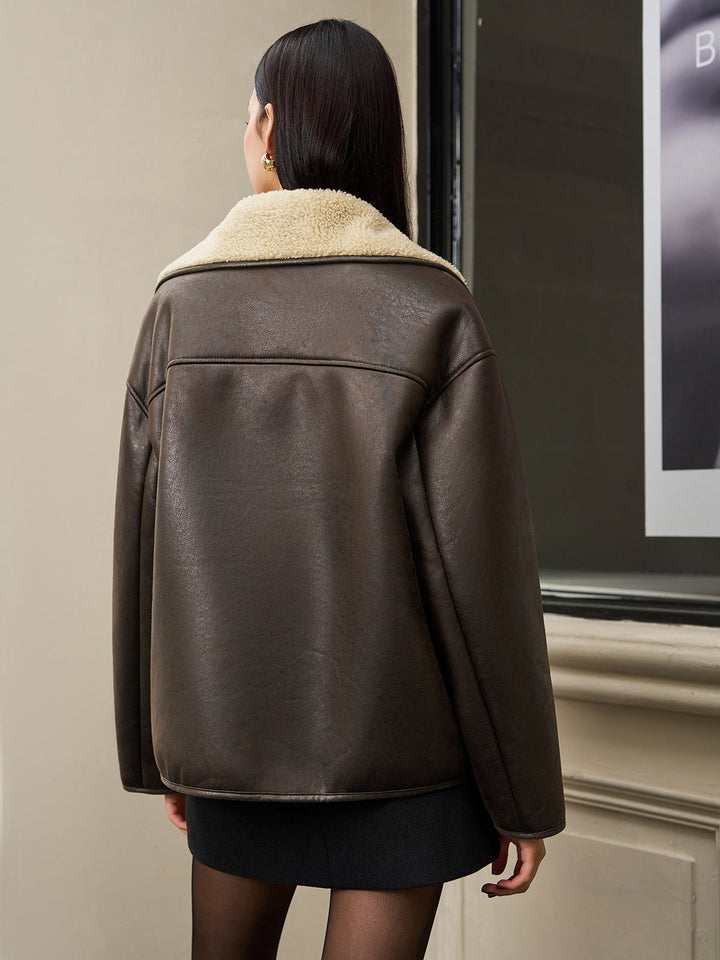 Veste Aviateur Doublée Fourrure