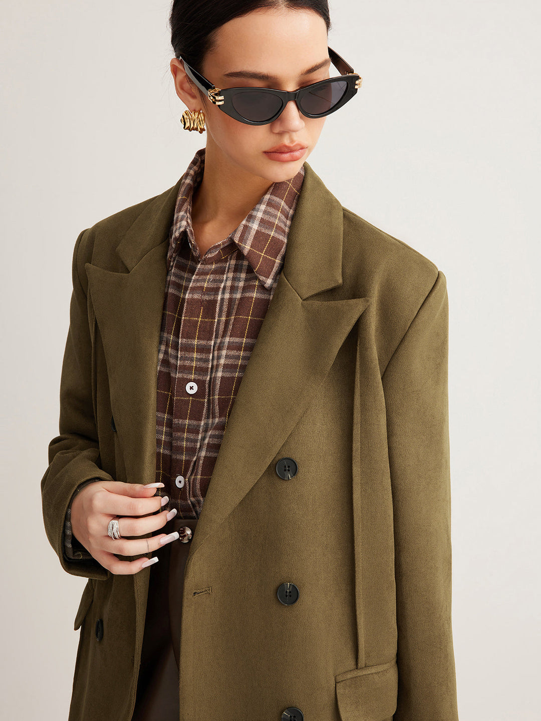 Oversize-Blazer in Olivgrün