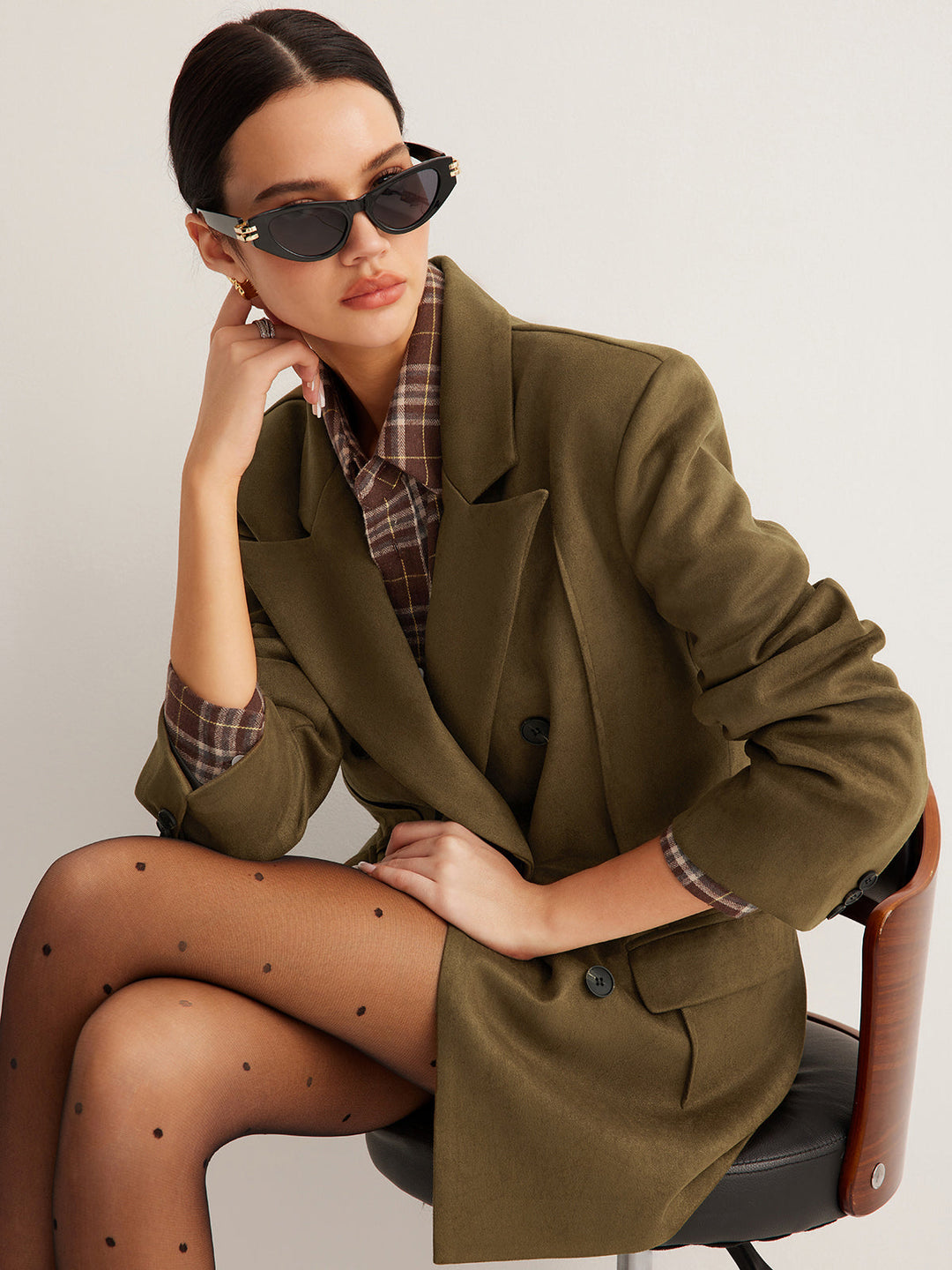 Oversize-Blazer in Olivgrün