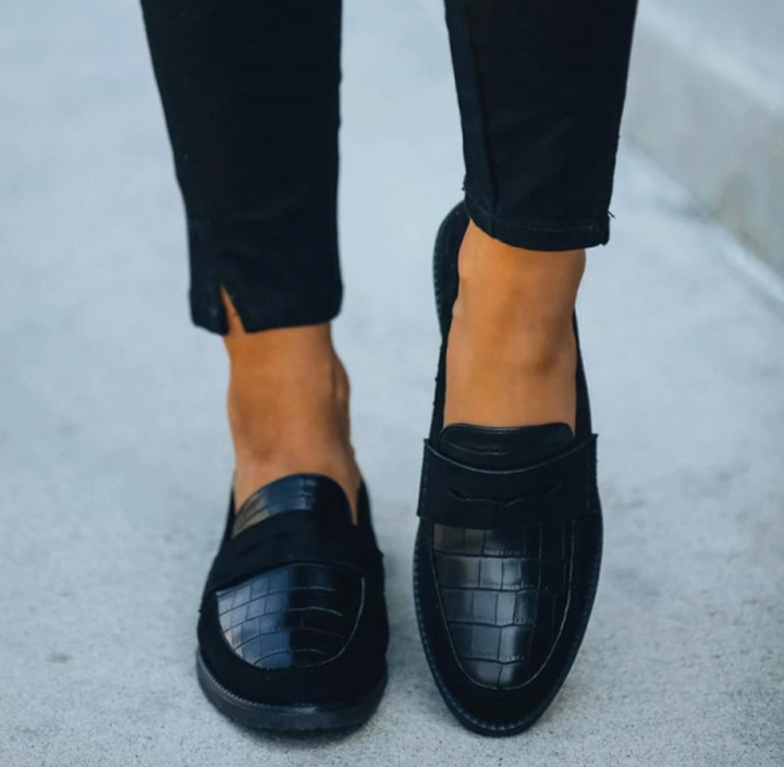 Mocassins Croco avec Bout Rond
