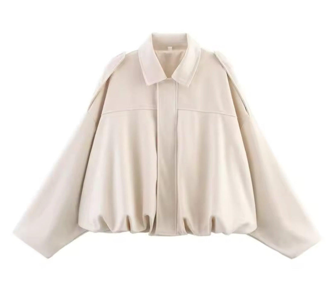 Oversize-Jacke in Wildlederoptik
