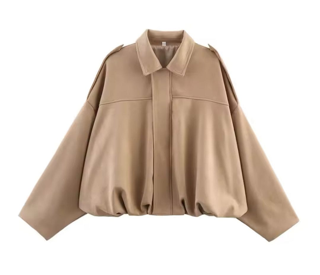 Oversize-Jacke in Wildlederoptik
