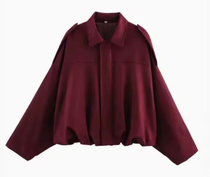 Oversize-Jacke in Wildlederoptik