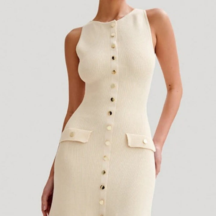 Elegantes cremefarbenes Kleid
