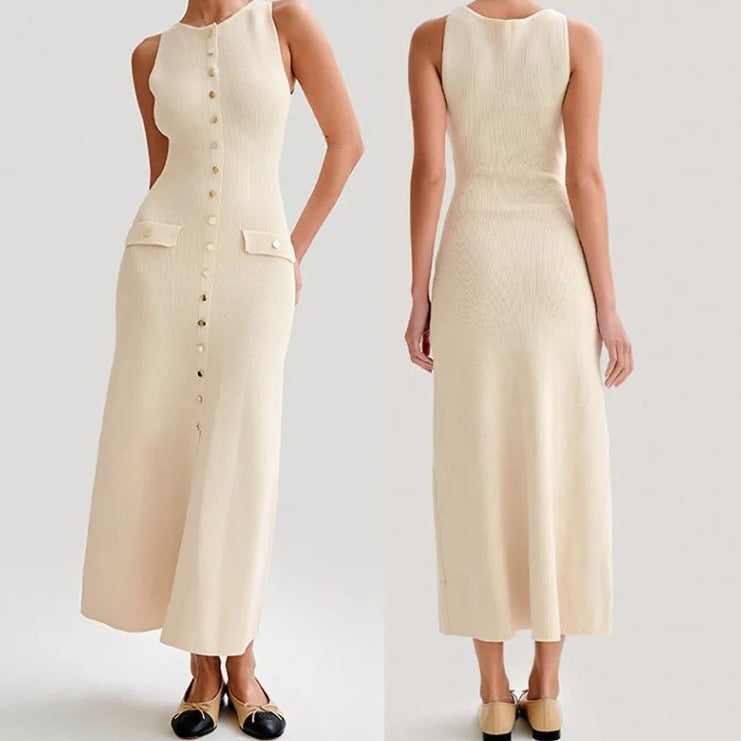 Elegantes cremefarbenes Kleid