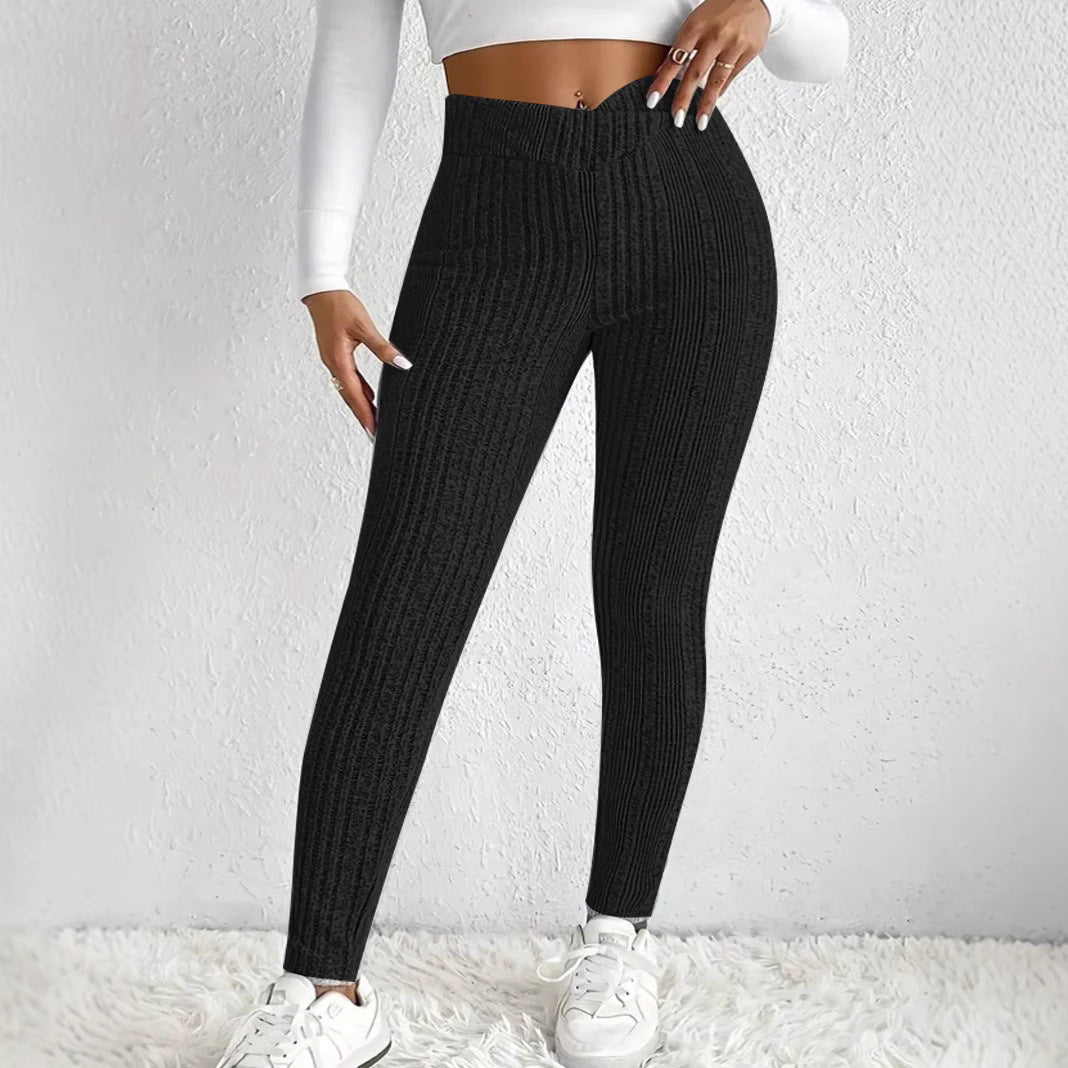 Pantalon à Rayures Ajusté