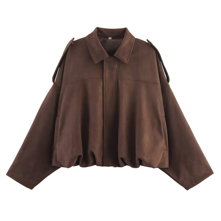 Oversize-Jacke in Wildlederoptik