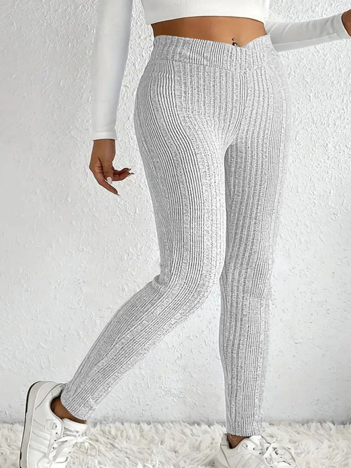 Pantalon à Rayures Ajusté