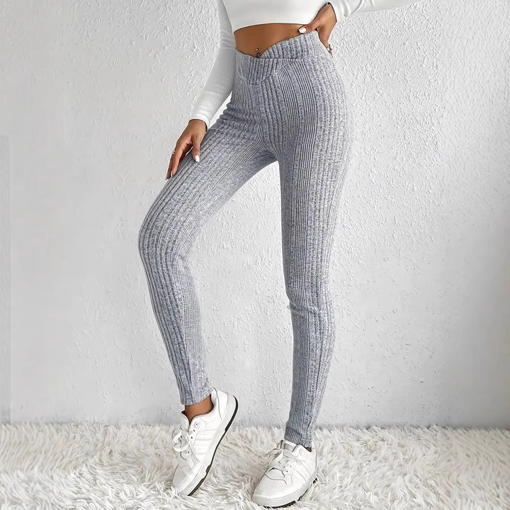 Pantalon à Rayures Ajusté