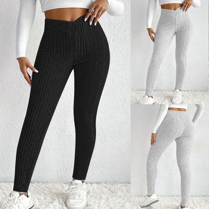 Pantalon à Rayures Ajusté