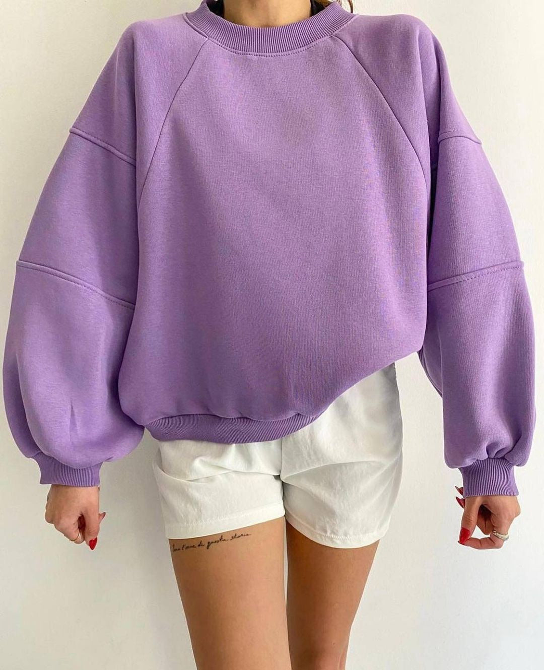 Oversize-Damen-Sweatshirt aus Mischgewebe