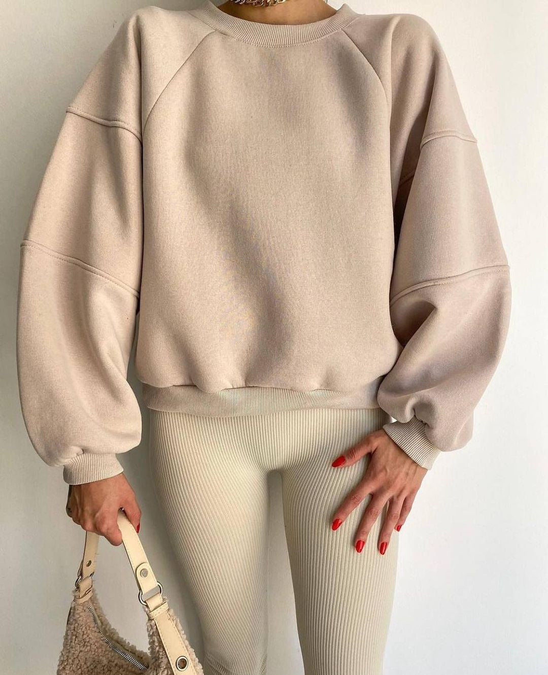 Oversize-Damen-Sweatshirt aus Mischgewebe