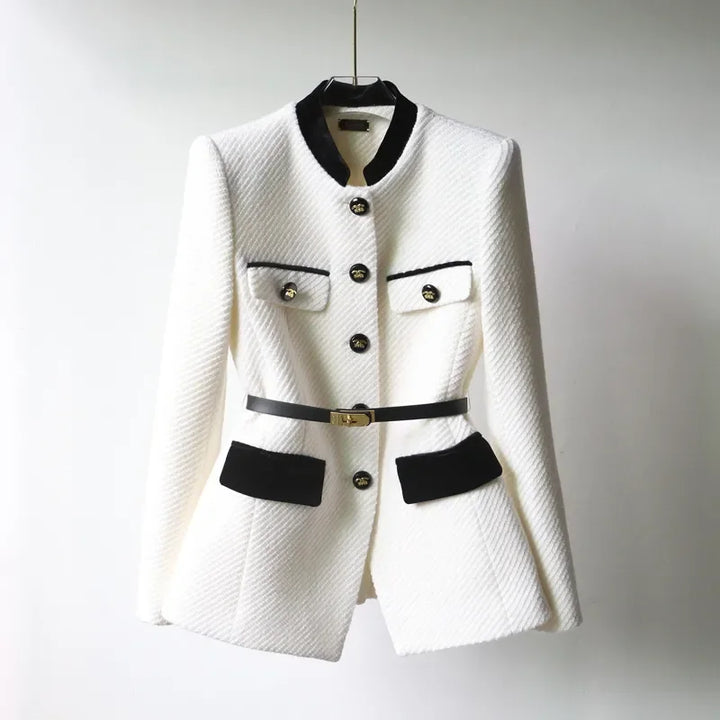 Strukturierte Jacke mit Gürtel