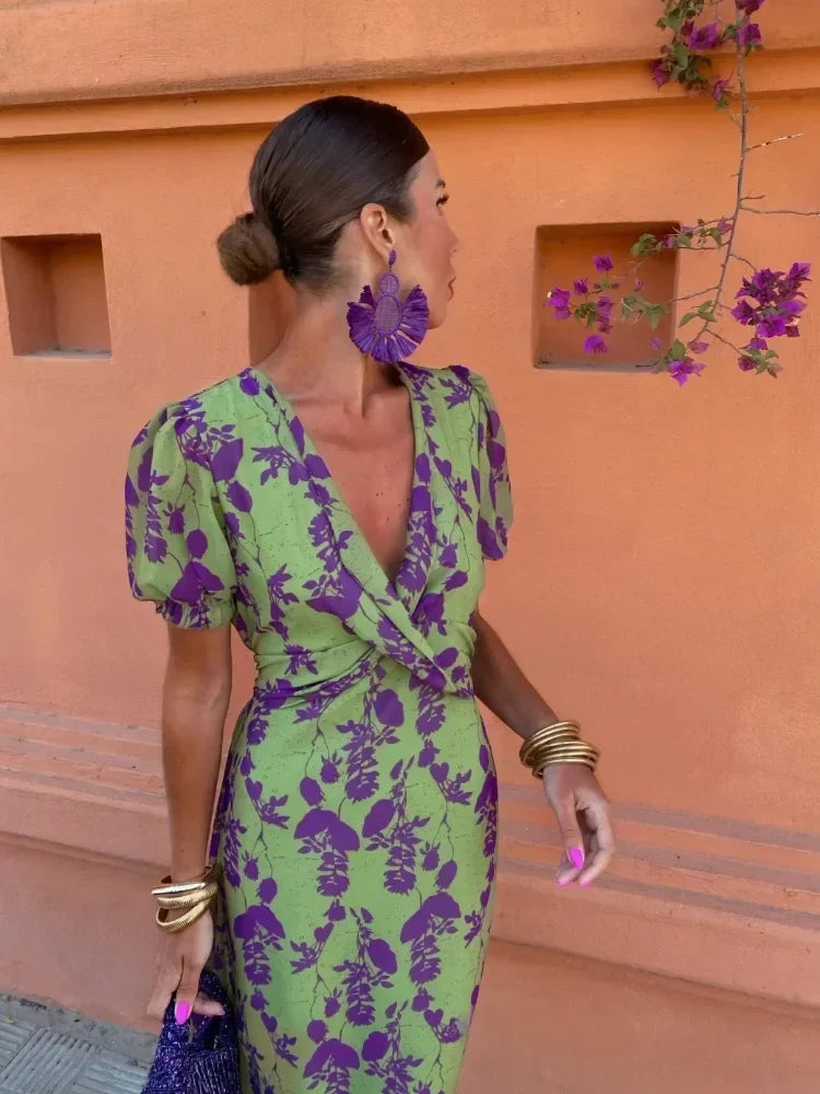 Robe Portefeuille Fleurie