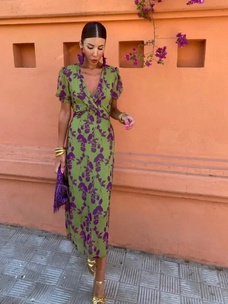Robe Portefeuille Fleurie
