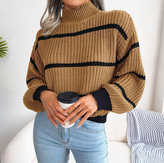 Weicher Damenpullover mit Stehkragen