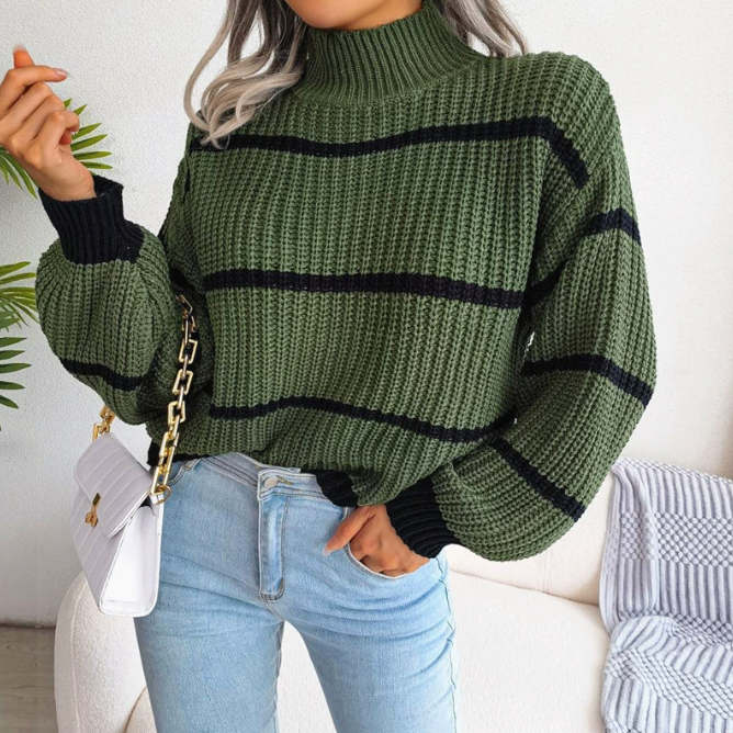 Weicher Damenpullover mit Stehkragen