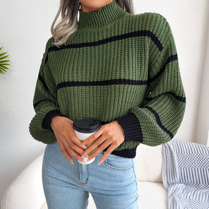 Weicher Damenpullover mit Stehkragen