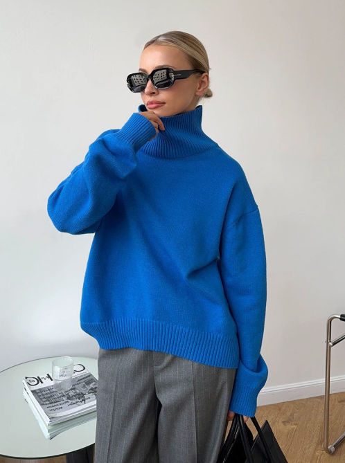 Oversize-Damenpullover mit Rollkragen aus