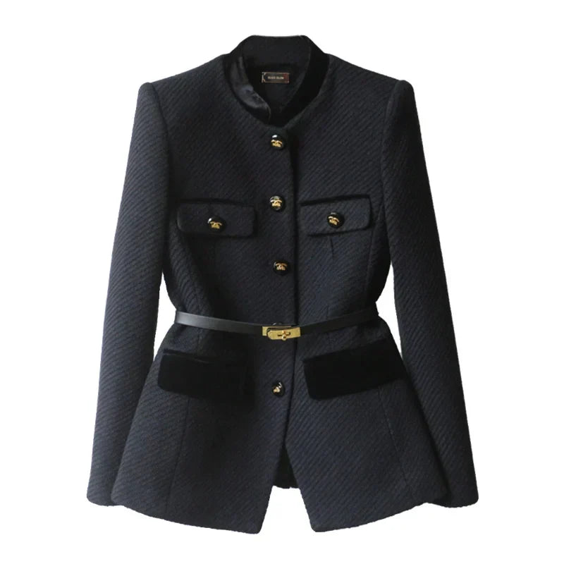 Strukturierte Jacke mit Gürtel