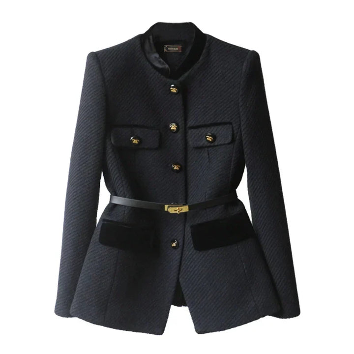 Strukturierte Jacke mit Gürtel