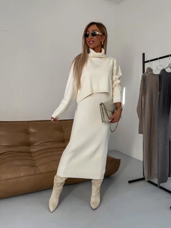 Set aus Kleid und kurzem Pullover