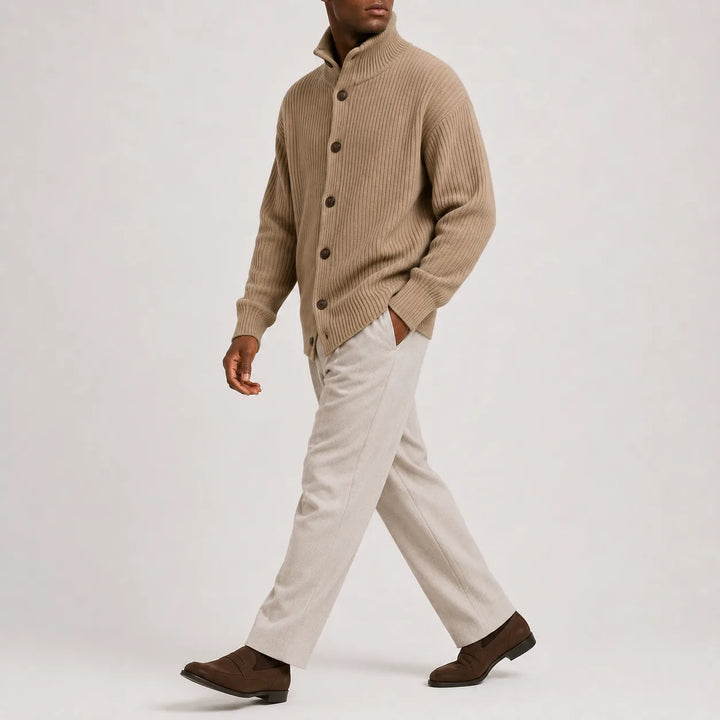 Cardigan Homme à Col Montant