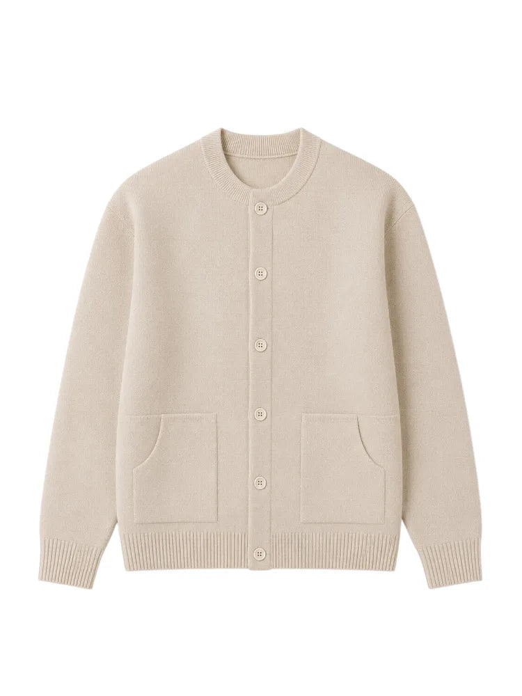 Cardigan Homme Essentiel à Poches – Beige