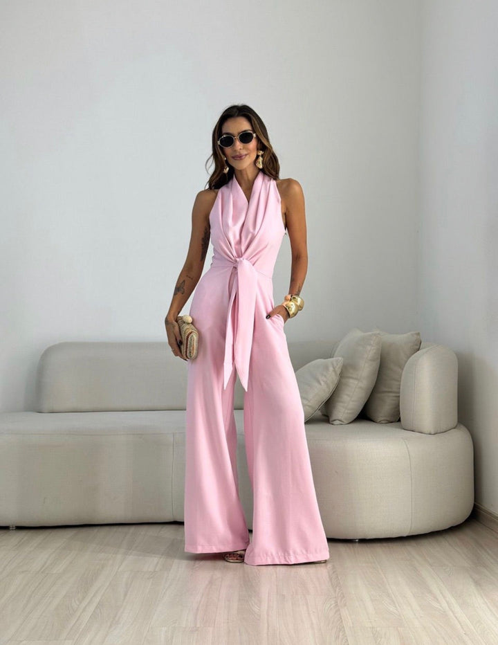 Ensemble Élégant à Nœud – Rose
