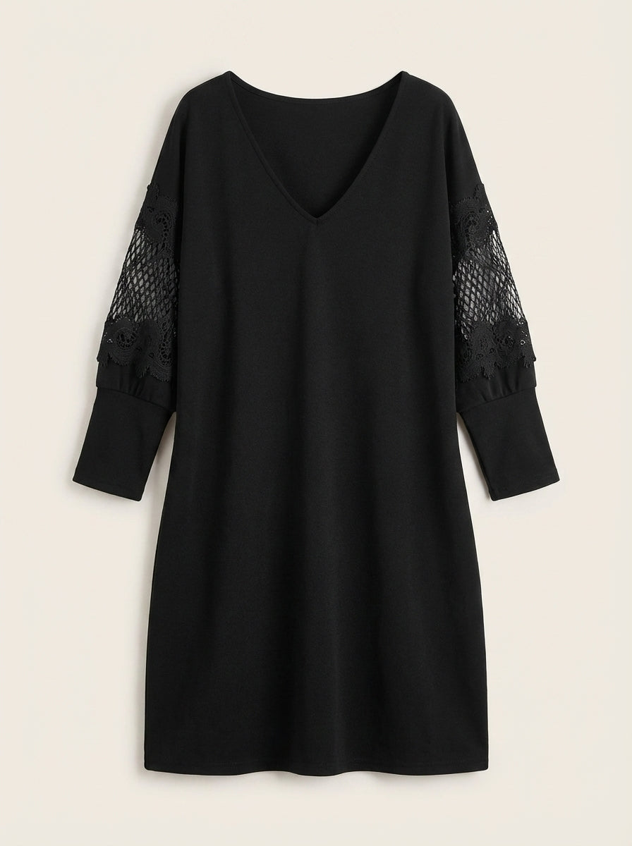 Robe Élégante Manches Ornées