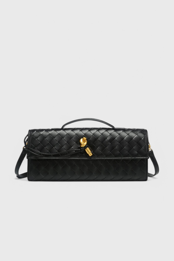 Sac Allongé à Fermoir Nœud – Noir