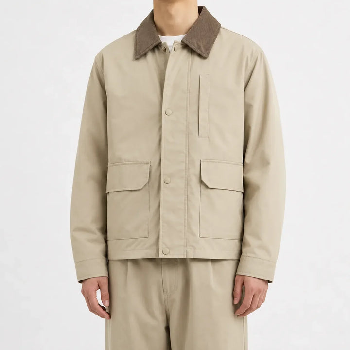 Veste Homme à Col Contrasté – Beige