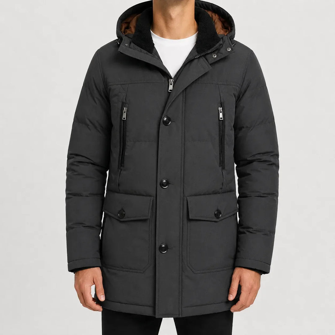 Manteau d'Hiver Homme à Capuche – Ardoise