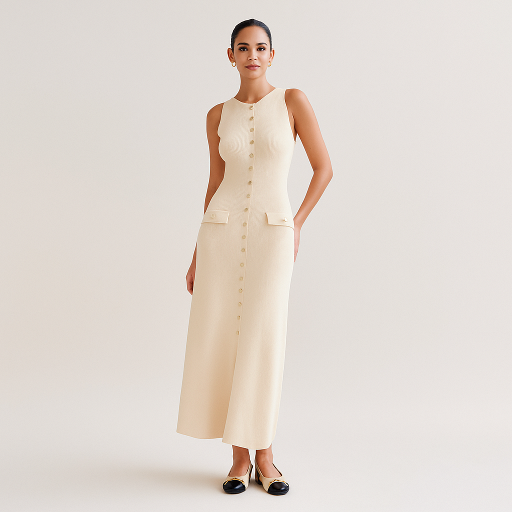 Elegantes cremefarbenes Kleid