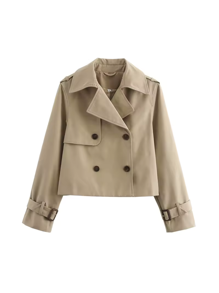Manteau Court Esprit Trench – Beige