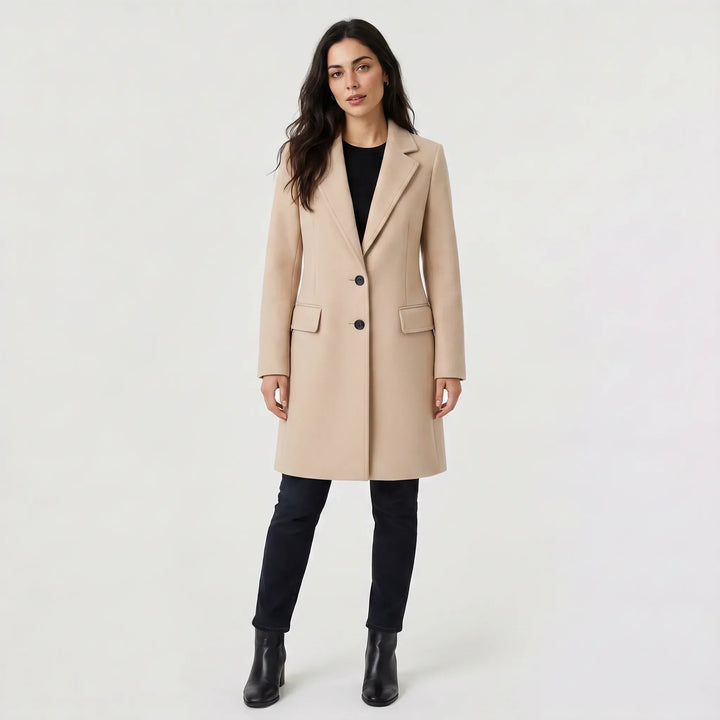 Manteau droit style épuré – Beige