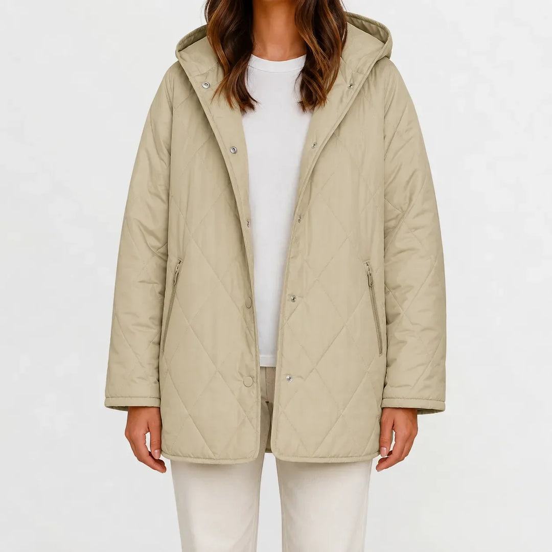 Veste Douillette à Capuche – Beige