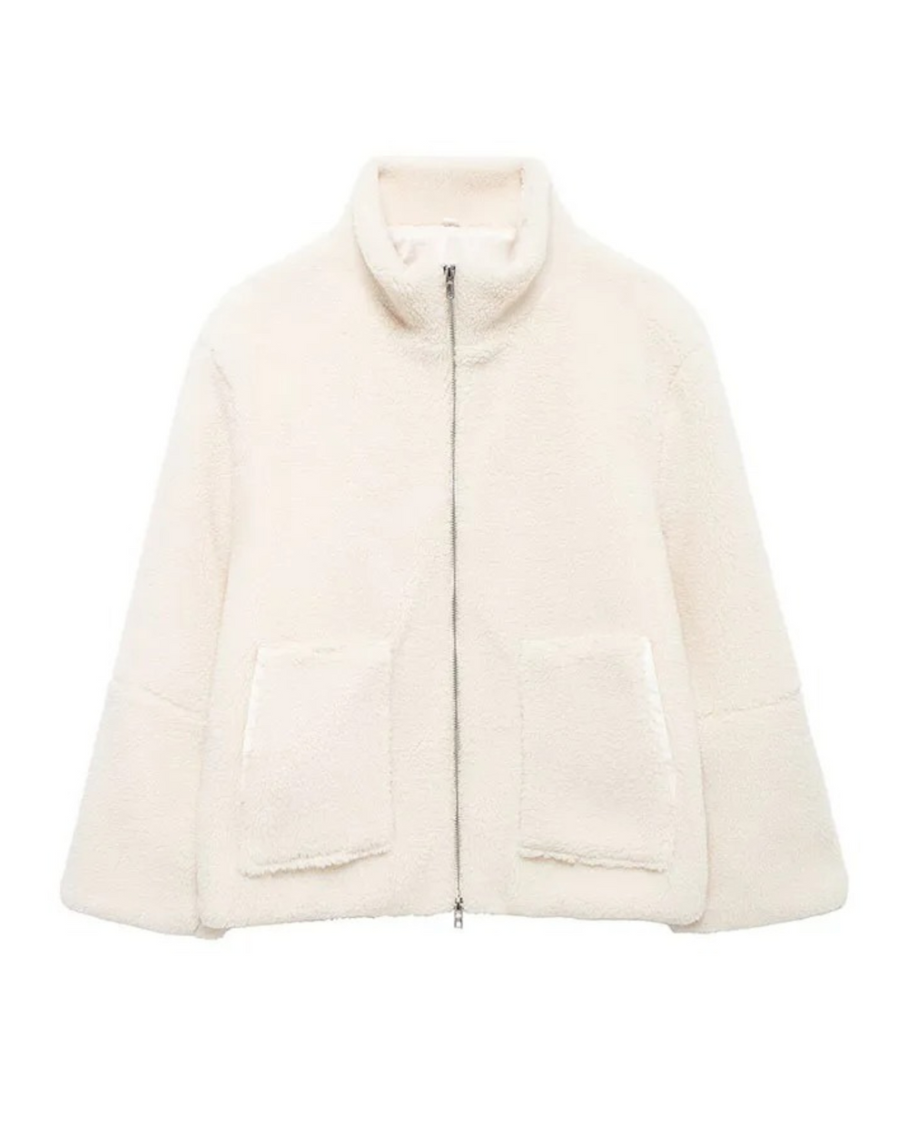 Veste douillette à col montant – Beige