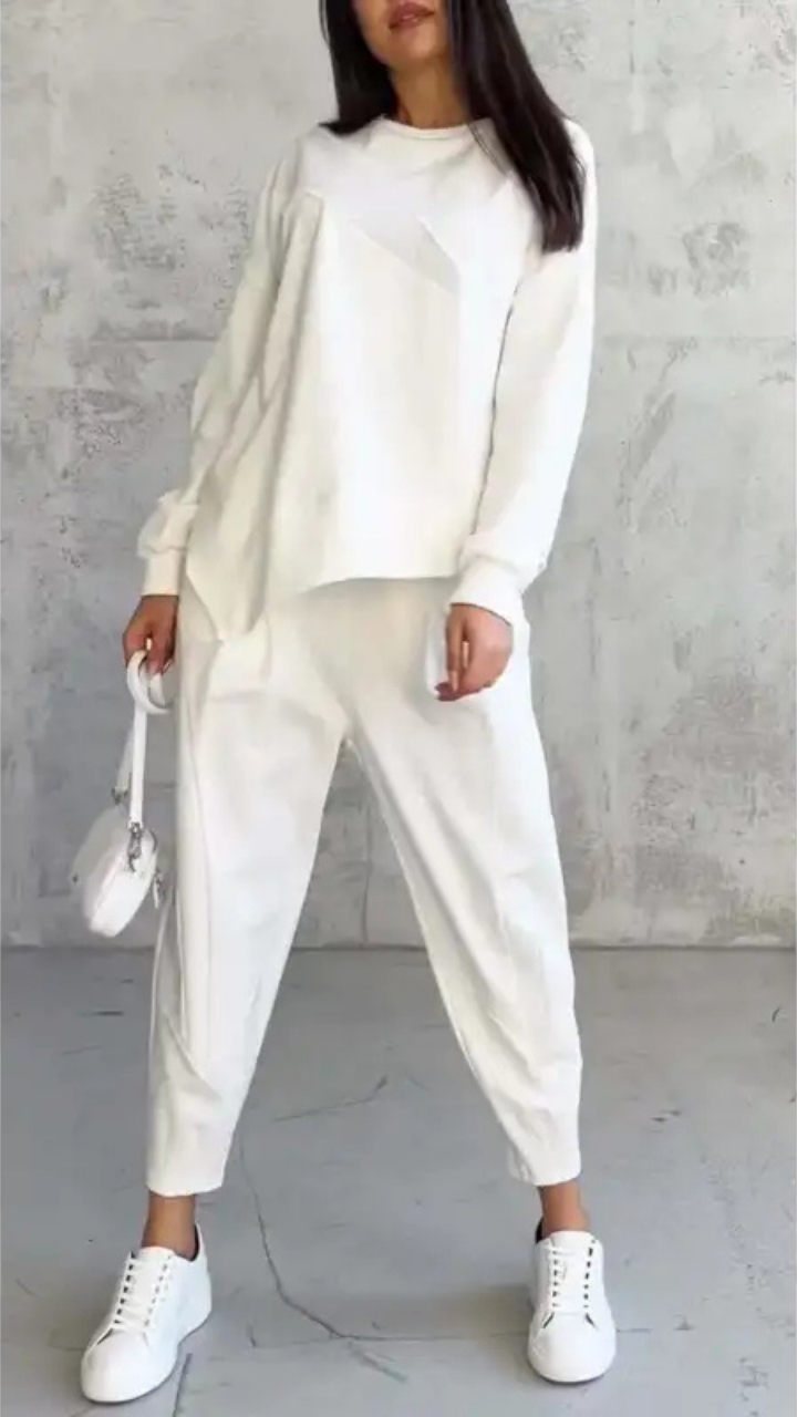 Ensemble Coordonné Coupe Ample – Blanc